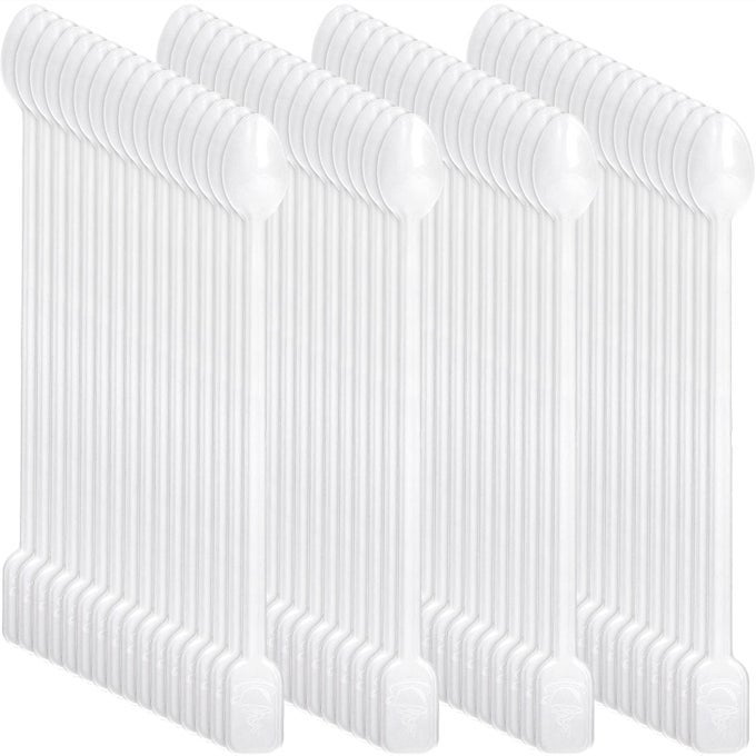 1000 PCS PLASTIC COFFEE STIRRER 5 DISPOSABLE STIR STICKS FOR DRINKS COCKTAILS MINI COFFEE STIRRING SPOON ROD FOR BLENDER BAR SUGAR ESPRESSO TEA SWIZZLE SIP SOUP FLOATS FOOD GRADE