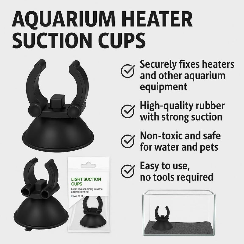 VAYINATO ® Aquarium Heater & Light Suction Cups – Strong Plastic Sucker Clamps for Fish Tank Equipment (Pack of 2) by Petzlifeworld - Image 2