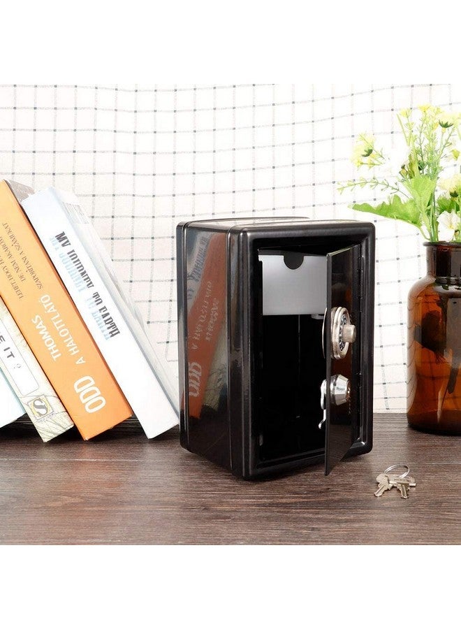 RONTENO Money Box With 2 Keys Password Cash Kids Toy Coins Jewelry Saving Money Bank Safe Lockable Style Gift For Home School Office Decoration(1Pic, Black, Modern) - Image 2