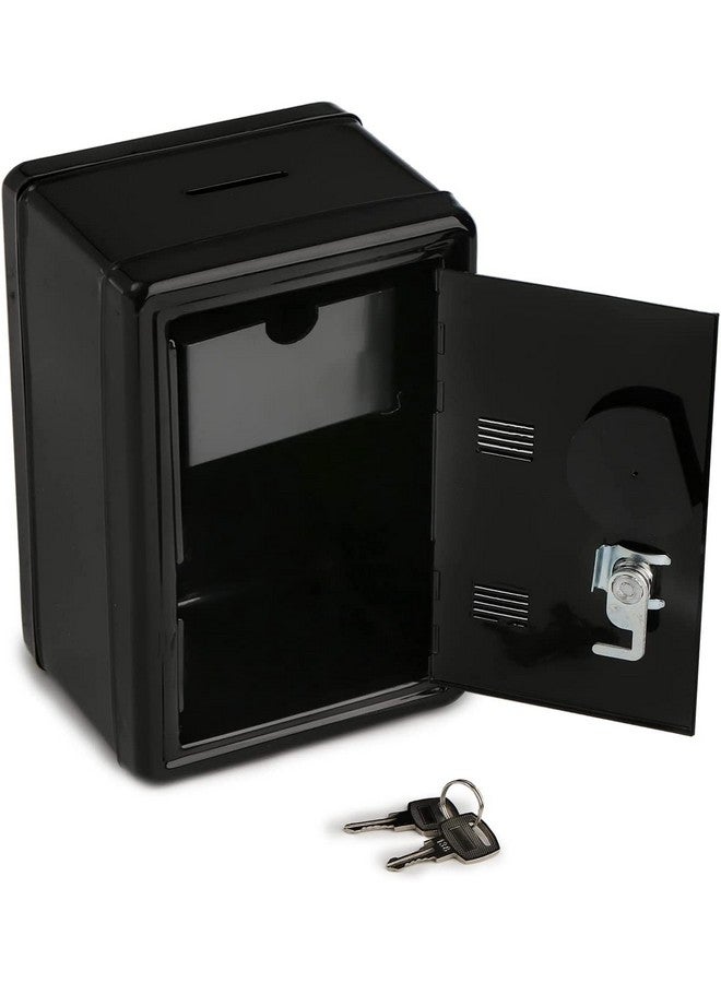 RONTENO Money Box With 2 Keys Password Cash Kids Toy Coins Jewelry Saving Money Bank Safe Lockable Style Gift For Home School Office Decoration(1Pic, Black, Modern) - Image 5