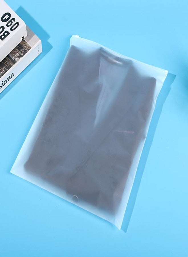 VIHAX Frosted Zipper Bag Clothes Bag Travel Bag for Shoes Cosmetics Jewellery Toiletries School Trip, LDPE Zip Lock Space Saver Bags with Air Vent Hole (5, 35cm x 40cm) - Image 3