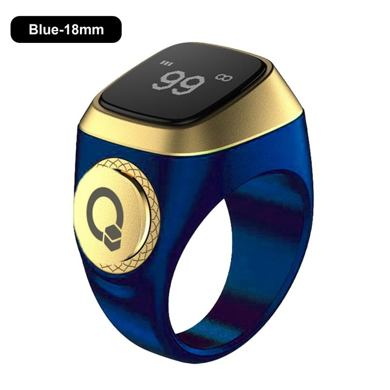 TBSoon iQIBLA Zikr Ring, 20 mm Unisex Metallic Smart Ring, Prayer Direction Indicator, 5 Azan Alarm Clock Reminders, Time Display, Long Battery Life, OLED Display - Image 2