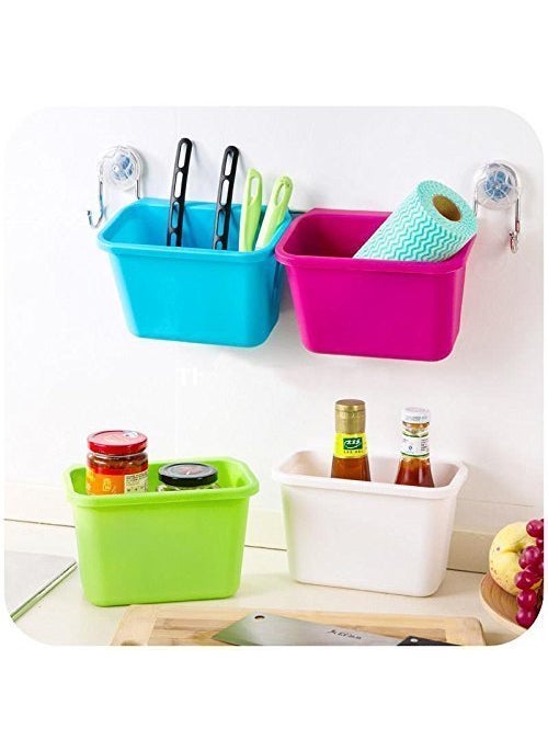 BluBasket BluBasket Plastic 2 Liter Kitchen OpenTop Compost Bin For Counter Top Under Sink Garbage Can Hanging Trash Can For Kitchen Cabinet DoorMountable Multicolor  - Image 5