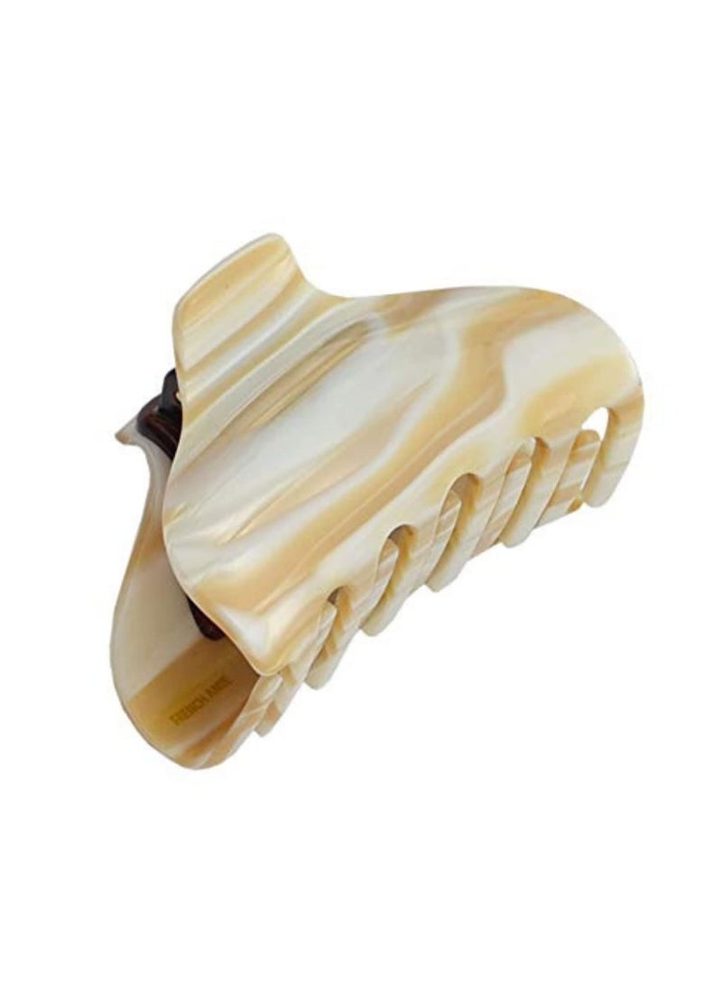 French Amie - French Amie Tubular Marble Ivory Handmade Large Hair Grip Claw Clips Clamps Indoor Outdoor for Women and Girls (7.5 cm/ 3 Inch) - Image 1