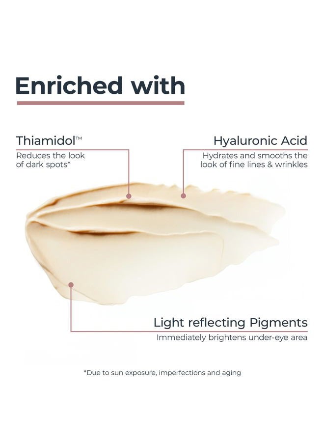 Eucerin كريم العين لتصحيح الهالات السوداء تون مشع، كريم تفتيح العين مع ثياميدول وحمض الهيالورونيك، يساعد في تقليل مظهر انتفاخ العينين، أنبوب 0.5 أونصة - Image 5