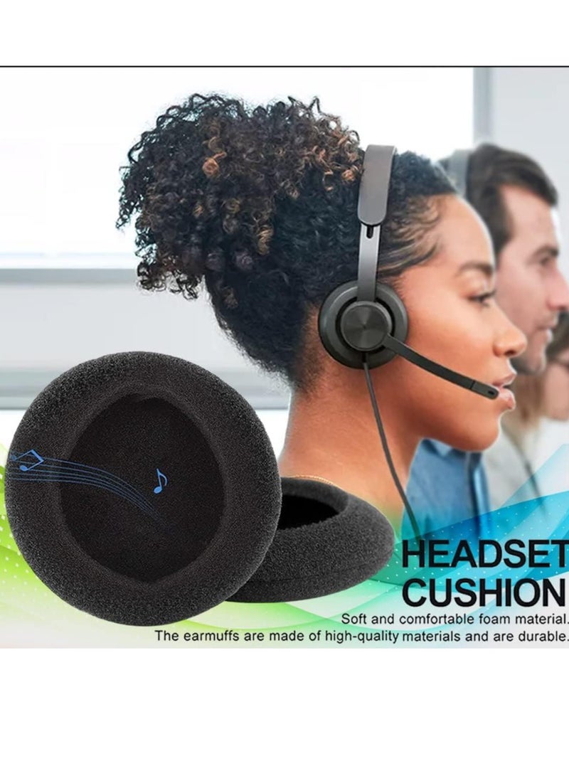 Zikra Foam Ear Pad Replacement Cushions Headphone Earphone Headset Disposable Sponge Covers 10 Pairs 60mm 2.4" Replacement Foam Ear Pud Earpads Sponge Cushion Covers Headset Black - Image 2