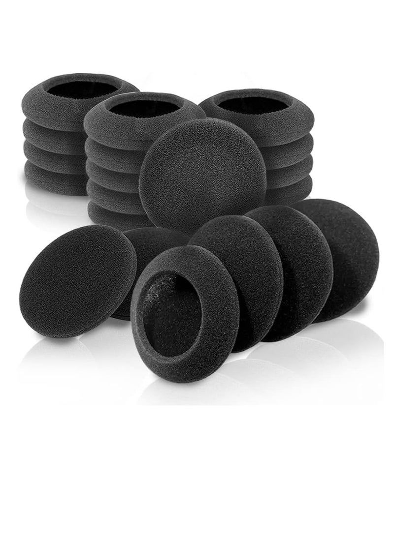 Zikra Foam Ear Pad Replacement Cushions Headphone Earphone Headset Disposable Sponge Covers 10 Pairs 60mm 2.4" Replacement Foam Ear Pud Earpads Sponge Cushion Covers Headset Black - Image 1