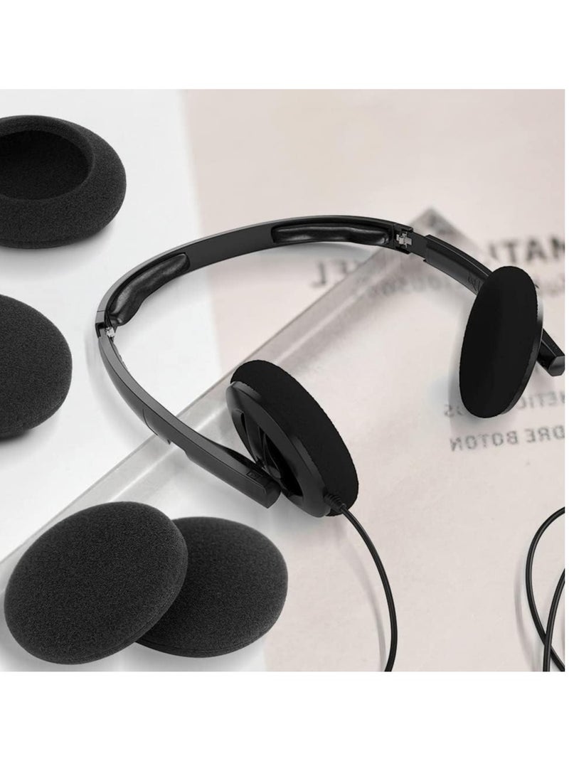 Zikra Foam Ear Pad Replacement Cushions Headphone Earphone Headset Disposable Sponge Covers 10 Pairs 60mm 2.4" Replacement Foam Ear Pud Earpads Sponge Cushion Covers Headset Black - Image 4