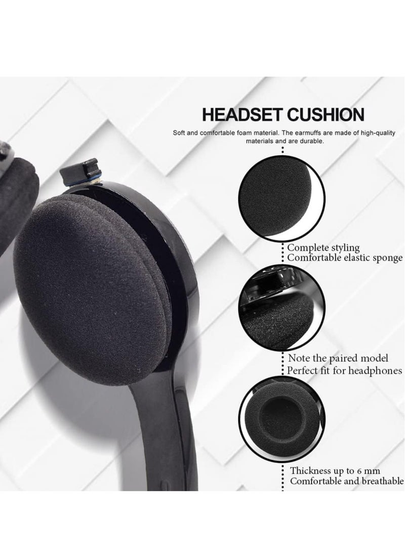 Zikra Foam Ear Pad Replacement Cushions Headphone Earphone Headset Disposable Sponge Covers 10 Pairs 60mm 2.4" Replacement Foam Ear Pud Earpads Sponge Cushion Covers Headset Black - Image 5