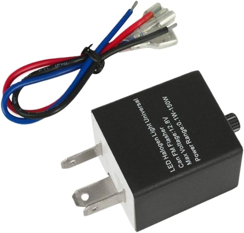 مؤقت وميض إلكتروني قابل للتعديل 3 دبابيس 12 فولت 24 فولت مع كابل لإشارات الانعطاف LED للدراجات النارية - Image 4