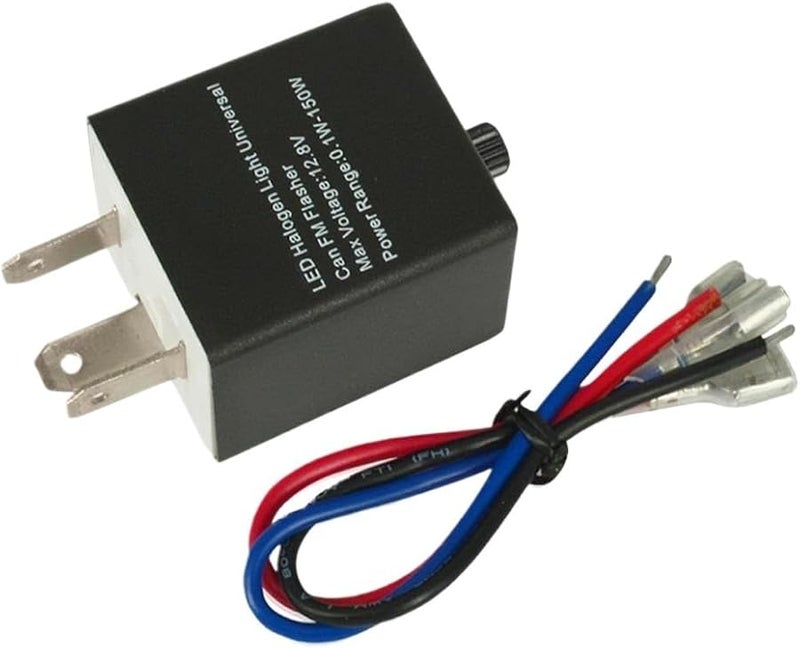 مؤقت وميض إلكتروني قابل للتعديل 3 دبابيس 12 فولت 24 فولت مع كابل لإشارات الانعطاف LED للدراجات النارية - Image 5