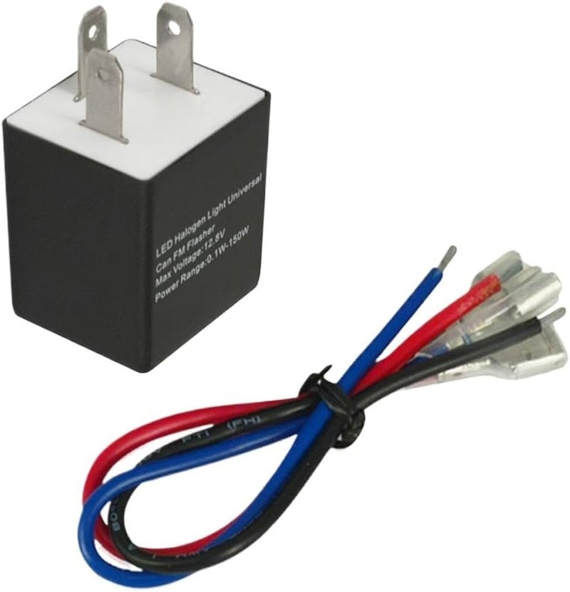 مؤقت وميض إلكتروني قابل للتعديل 3 دبابيس 12 فولت 24 فولت مع كابل لإشارات الانعطاف LED للدراجات النارية - Image 2