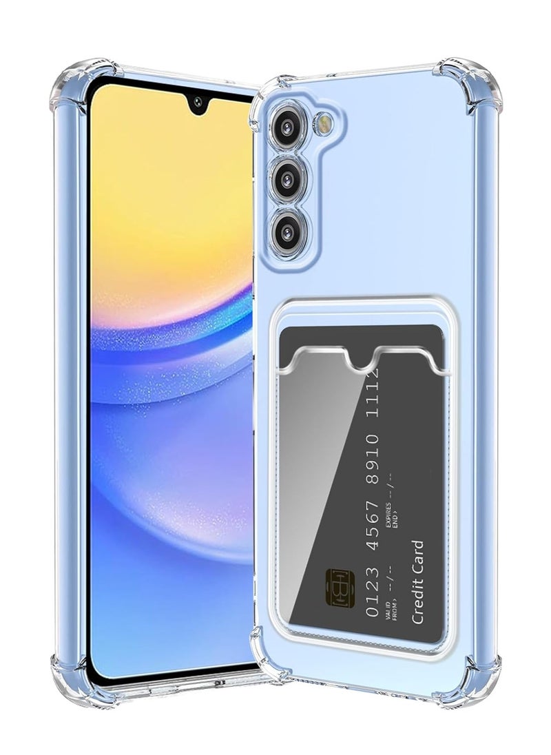 Generic Case Compatible with Samsung Galaxy A15 Clear Armor Shockproof TPU Card Slot Wallet Case Cover  - Image 1
