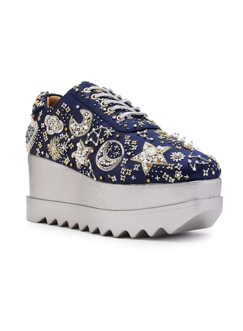 Anaar Anaar Moonwalk Wedge Sneakers, Womens Festive, Special Occasion and Partywear Premium Shoes