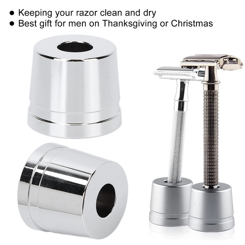 TMISHION Multi-purpose Stand, Silver Metal Shaver Holder, Pedestal Base, Compact Size, Gift for Men - Image 2