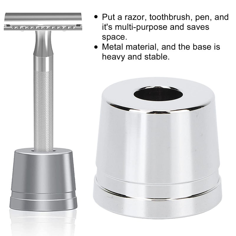 TMISHION Multi-purpose Stand, Silver Metal Shaver Holder, Pedestal Base, Compact Size, Gift for Men - Image 4