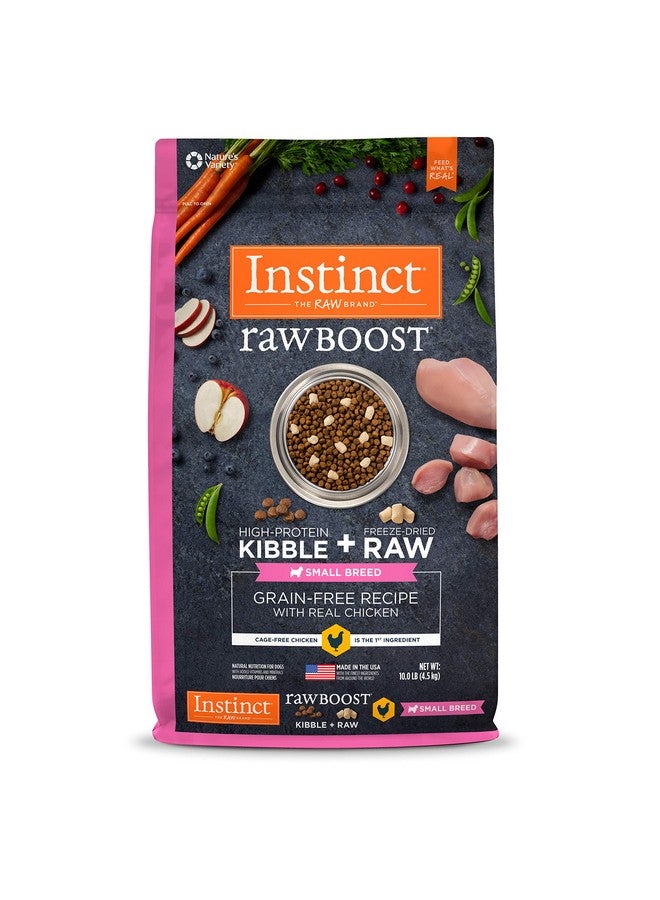غريزة طعام كلاب طبيعي جاف من Instinct Raw Boost للسلالات الصغيرة، مع قطع مجففة بالتجميد، وصفة خالية من الحبوب - دجاج حقيقي، كيس 10 أرطال - Image 1