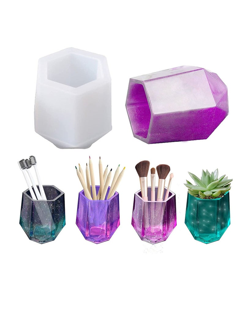 Excefore DIY Cup Resin Silicone Mold,Epoxy Mold,Craft Makeup Brush Holder Organizer Cosmetics Brushes Pen Storage Mold Mould Bottle Casting - Image 1