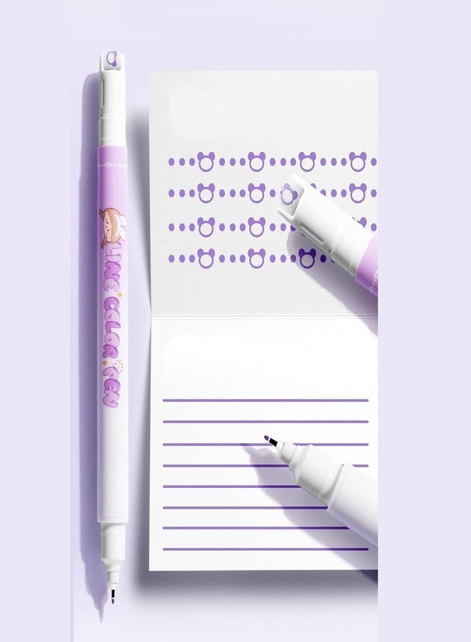 HUBTURE 2 in 1 Colorful Pen Set with Stamp, Roller Stamp Curve Highlighter Pen Set, Adorable Designs, Smooth Operation, Fancy Pen (Multicolor) - Image 3