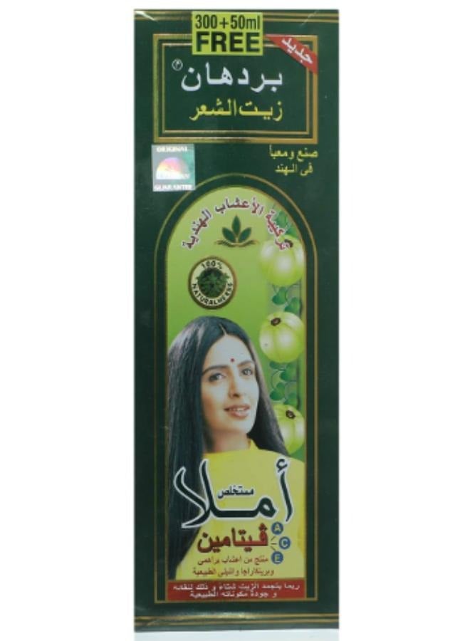 Pradhan Amla oil for all hair types, with extracts of Indian natural herbs and high concentration vitamins A, C, E, 300 ml+50 ML Free.