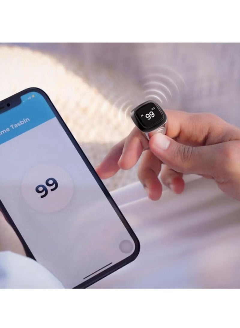 iQIBLA Zikr 1 Lite Smart Ring for Muslims Tally Tasbeeh Counter with Vibration Reminder 20mm - Image 3
