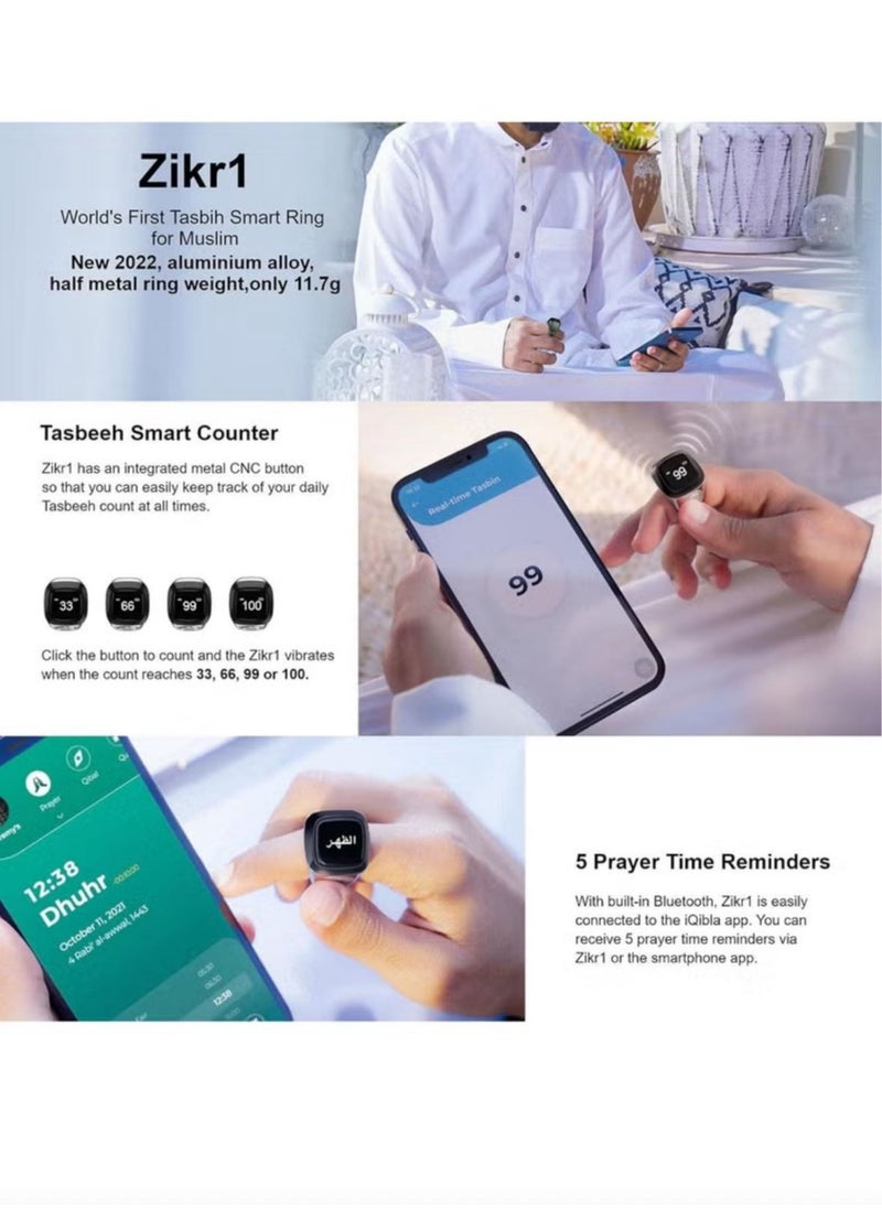 Zikr 1 Lite Smart Ring for Muslims Tally Tasbeeh Counter with Vibration Reminder 20mm - pzsku/Z5251ED09EFE88CB13A6BZ/45/_/1734155316/9f0f127e-4d46-4bb0-bb92-08359090ba52