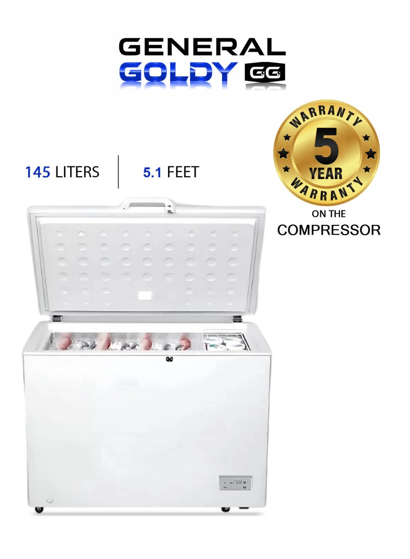 جنرال جولدي فريزر سطحي 145 لتر - 5.1 قدم - ابيض - GCF145D - Image 1
