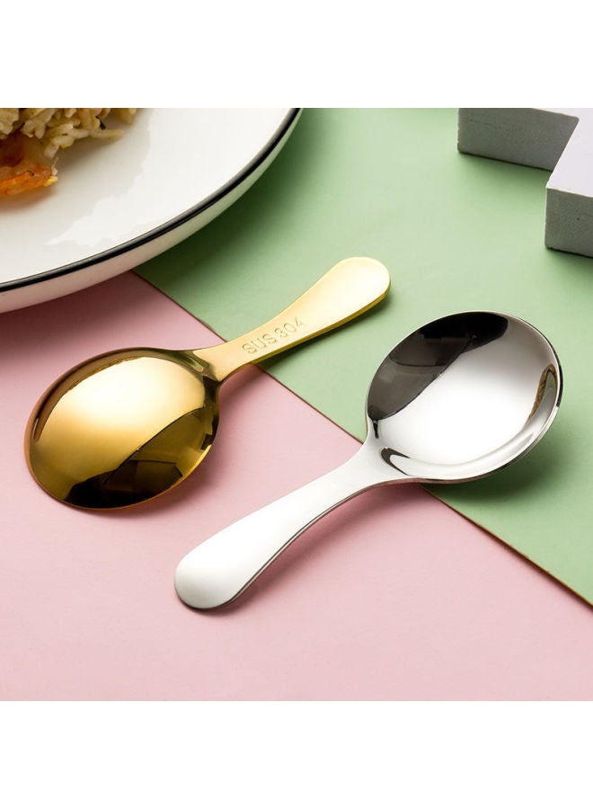 304 Stainless Steel Short Handle Spoon Fork Mini Children's Tableware Ice Cream Dessert Spoon Tea Spoon Outdoor Travel Convenient-Specifications:201 Children's Spoon - Image 4