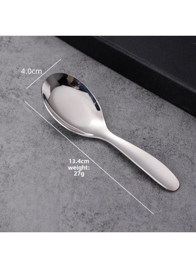 304 Stainless Steel Short Handle Spoon Fork Mini Children's Tableware Ice Cream Dessert Spoon Tea Spoon Outdoor Travel Convenient-Specifications:201 Children's Spoon - Image 1
