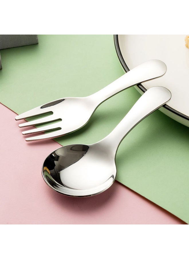 304 Stainless Steel Short Handle Spoon Fork Mini Children's Tableware Ice Cream Dessert Spoon Tea Spoon Outdoor Travel Convenient-Specifications:201 Children's Spoon - Image 3