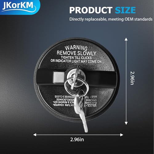 JkorkM 10504 Locking Gas Cap Fit For Toyota 1999-2002 2007-2016 Camry 1999-2004, 2010-2019 Tacoma 1999-2002 2010-2019 4Runner 1999-2004 2007-2014 2016 Avalon #77300-47020 - Image 4