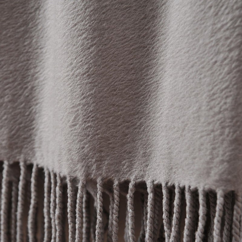 CUDDLE DREAMS Silk Throw Blanket with Hand-Knotted Fringe, Natural, Soft & Breathable (Gray) - Image 4