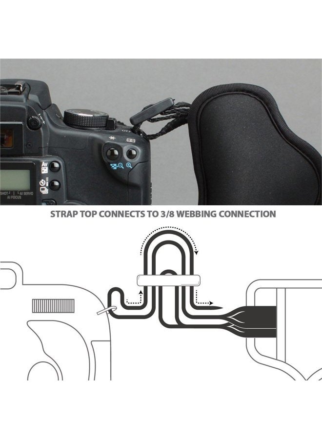 USA Gear USA GEAR DualGRIP Professional Camera Grip Hand Strap with Neoprene Design and Metal Plate - Compatible with Canon, Fujifilm, Nikon, Sony, and more DSLR, Mirrorless, Point & Shoot Cameras (Galaxy) - Image 3