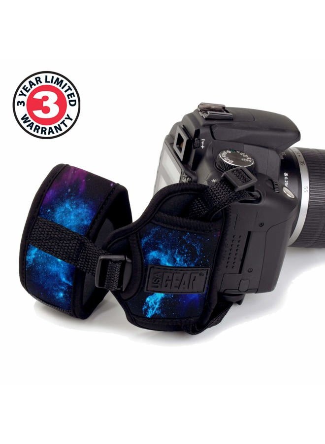 USA Gear USA GEAR DualGRIP Professional Camera Grip Hand Strap with Neoprene Design and Metal Plate - Compatible with Canon, Fujifilm, Nikon, Sony, and more DSLR, Mirrorless, Point & Shoot Cameras (Galaxy) - Image 2