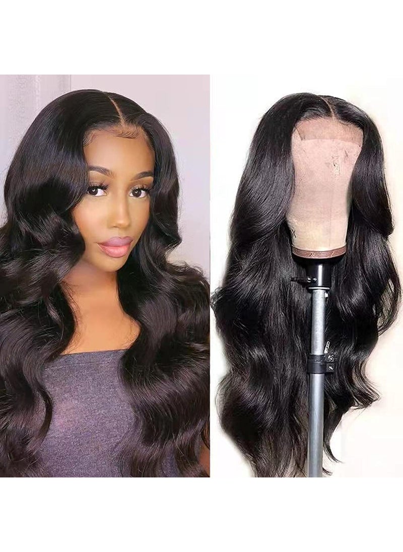 Amella Amella Hair Body Wave Lace Front Wigs Human Hair Pre Plucked with Baby Hair Glueless 150% Density 4x4 Lace Closure Human Hair Wigs for Black Women(16 Inch,Closure Wigs) 