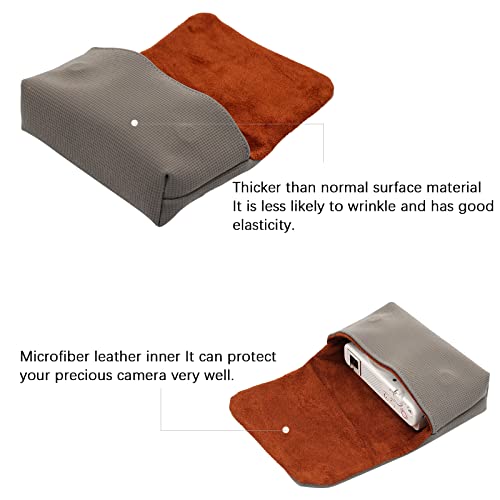 kinokoo Small Camera Storage Bag Compatible for Ricoh GR IV/III/II/Lumix ZS99/ ZS50/TS/LX Series/Canon SX720/730/740/G7X/G9X/Sony RX100 Series/ZVE10 /Olympus TG4/TG5 with Wrist Strap-Grey - Image 2