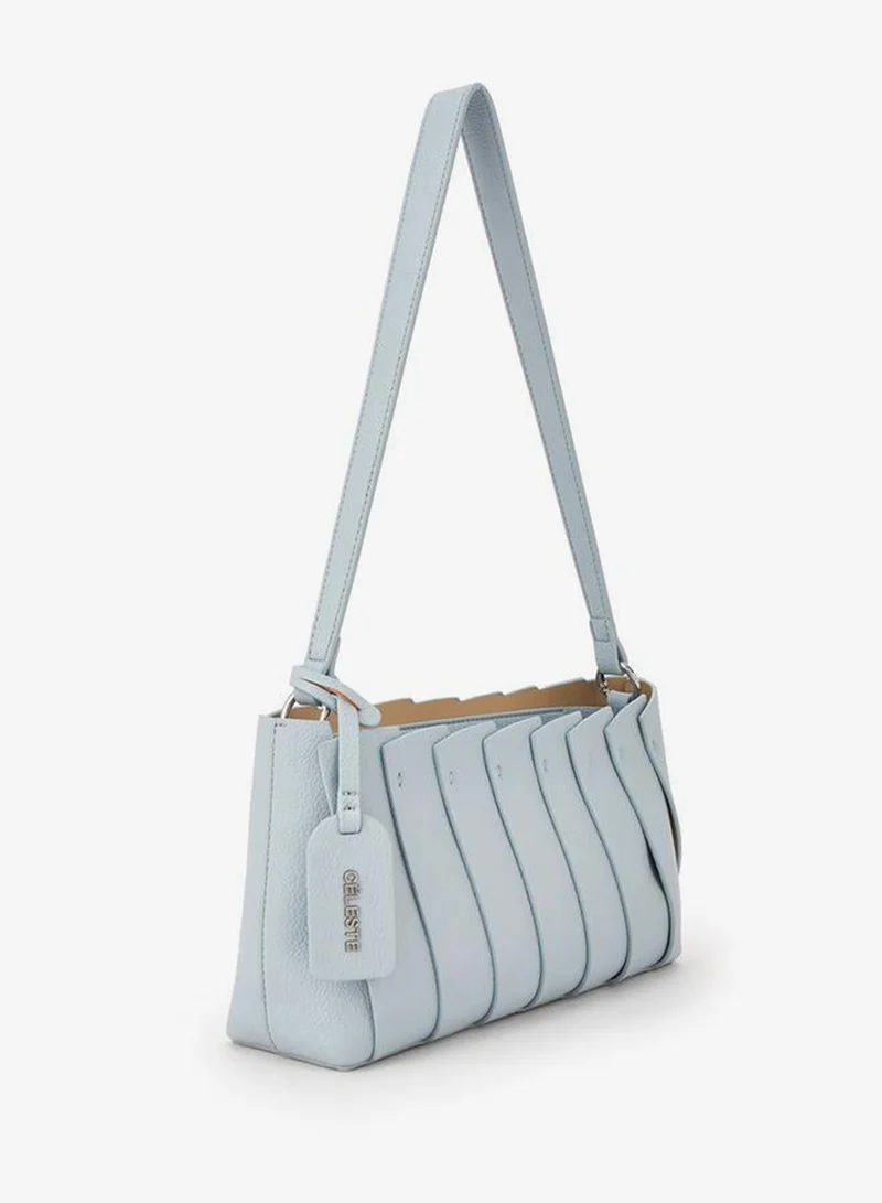 Celeste BLUE Textured Shoulder Bag With Strap Handle for Women | Best Price UAE
