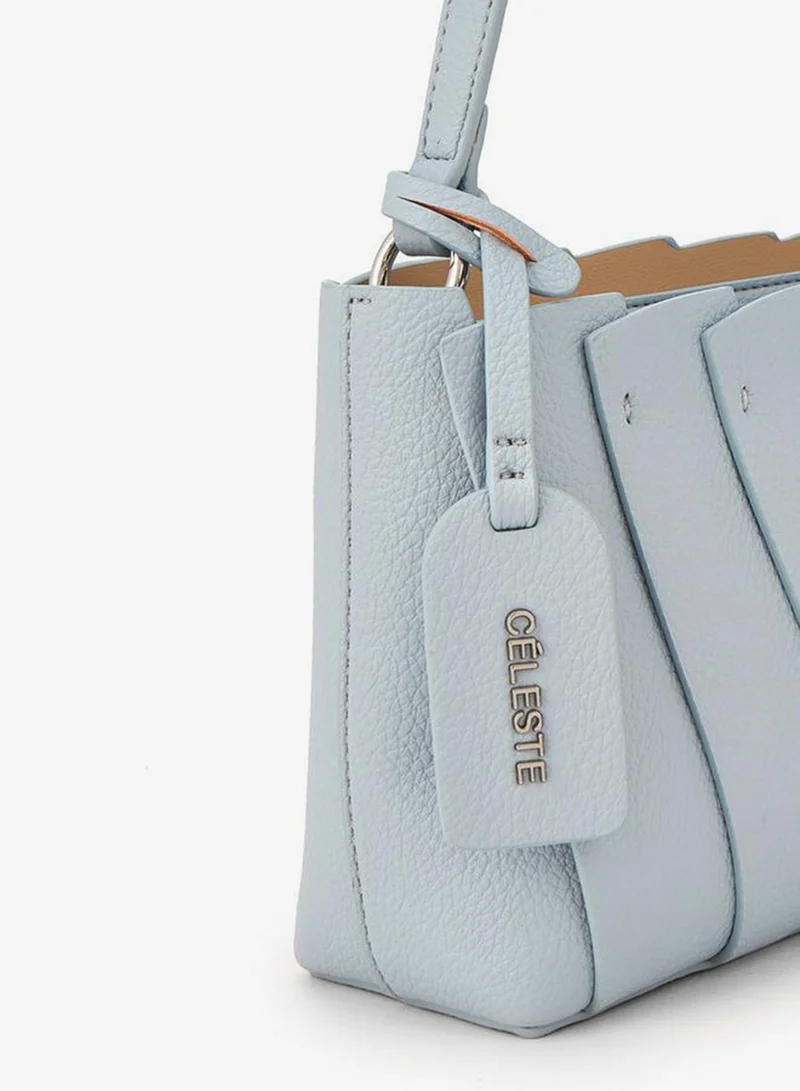 Celeste BLUE Textured Shoulder Bag With Strap Handle for Women | Best Price UAE