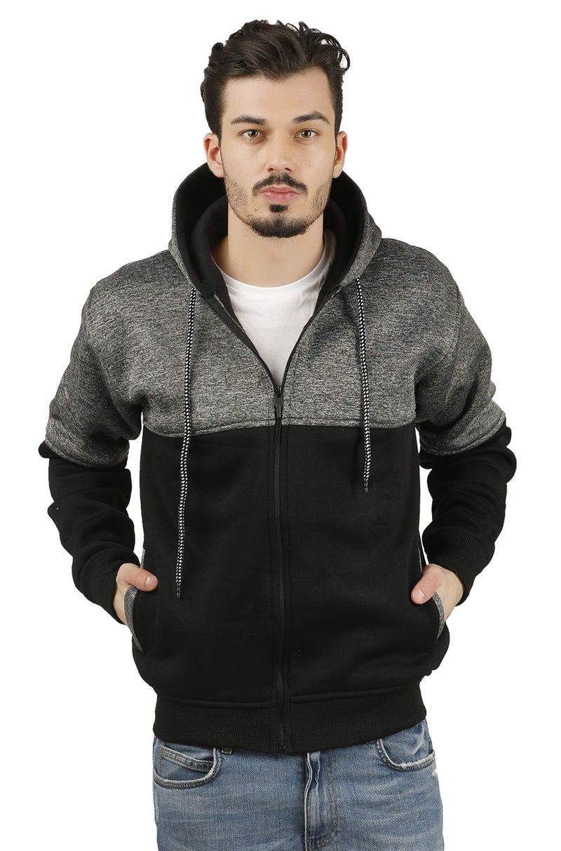 fanideaz Men'S Cotton Full Sleeve Hoodie With Zip_Grindle Black_XL, Regular - Image 1