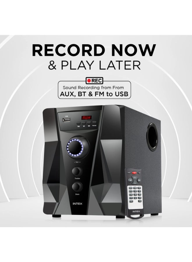 INTEX Renewed -  2.1 Crystal FMUB Multimedia Speaker with Bluetooth/AUX/USB/FM - Image 5