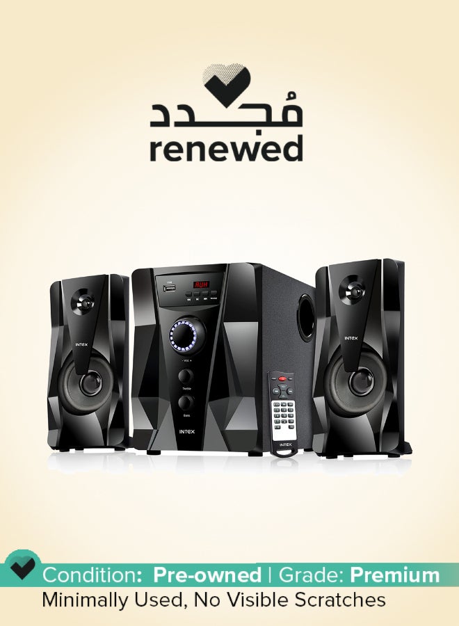 INTEX Renewed -  2.1 Crystal FMUB Multimedia Speaker with Bluetooth/AUX/USB/FM - Image 1