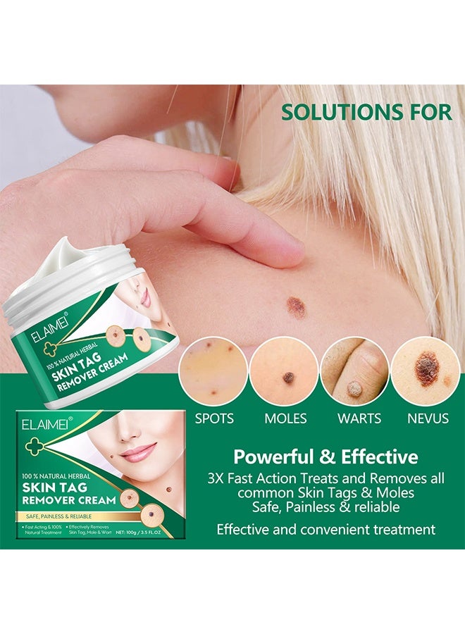 Elaimei Skin Tag Remover Cream,Fast And Effective Skin Tag Remover Cream And Painless Natural Formula, Smoothes Skin Gentle Fast Acting Gel Wart Removal For Plantar Wart Flat Warts And Corns, 100 % Natural He - Image 3