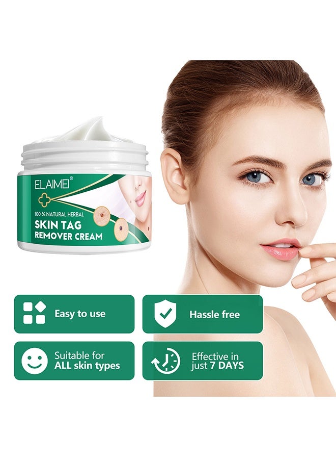 Elaimei Skin Tag Remover Cream,Fast And Effective Skin Tag Remover Cream And Painless Natural Formula, Smoothes Skin Gentle Fast Acting Gel Wart Removal For Plantar Wart Flat Warts And Corns, 100 % Natural He - Image 2