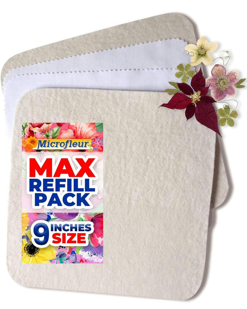 Microfleur - Max Microwave Flower Press Refill Pack - Floral Art Crafting Accessory, Creative Pressing, DIY Handicrafts Creations for Plant Lovers, Replacement Washable Cotton Liners - 9" (23 cm) - Image 1