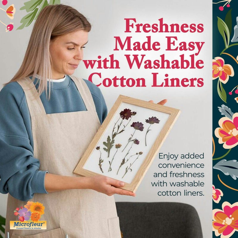 Microfleur - Max Microwave Flower Press Refill Pack - Floral Art Crafting Accessory, Creative Pressing, DIY Handicrafts Creations for Plant Lovers, Replacement Washable Cotton Liners - 9" (23 cm) - Image 4