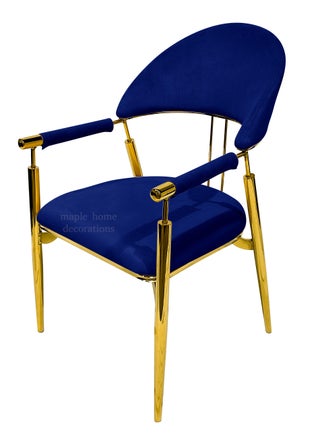 Maple Home Contemporary Metal Dining Chairs Armrest Golden Metal Legs Kitchen Living Event Furniture - pzsku/Z525226EB42EDB2EE0775Z/45/_/1698943489/7d670978-3910-47be-bb64-bfe72dbe8f47