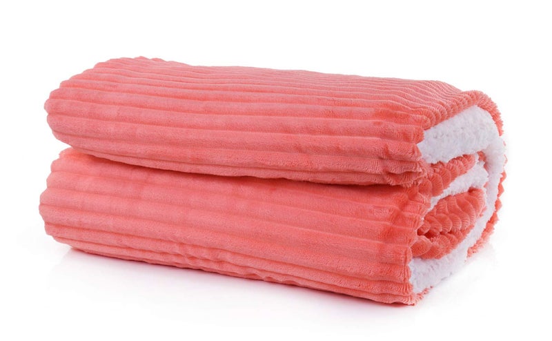 Mintra Blanket Microfiber Double Ribbed Fabric bag Coral 127x152 - Image 1