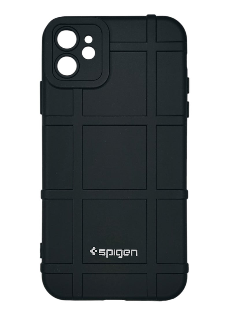 سبايجن جراب سيليكون و حامي للكاميرا لهاتف IPhone 11 - أسود