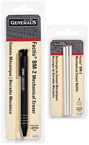 General's General Pencil - Pencil-Eraser + Refills Bundle - GPBM2-BP Factis Pen Style Eraser Plus GPBM2-3RBP Factis Pen Style Eraser Refills (Pencil + Refills) - Image 4