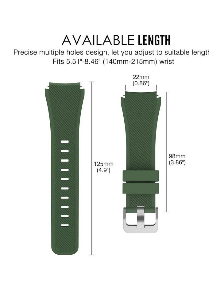 Silicone Replacement Sports  Strap Band For Samsung Gear S3 Classic Green - Image 2